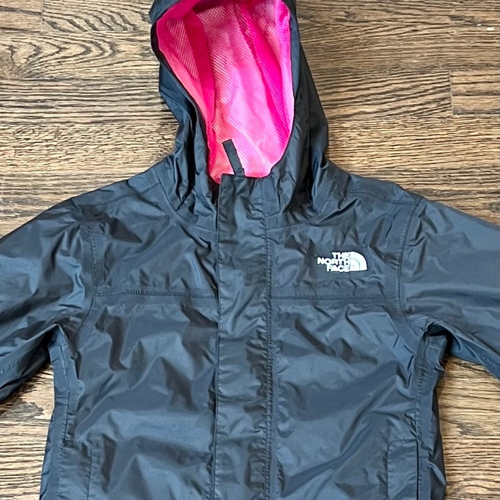 Black North Face Rain Jacket with Hood